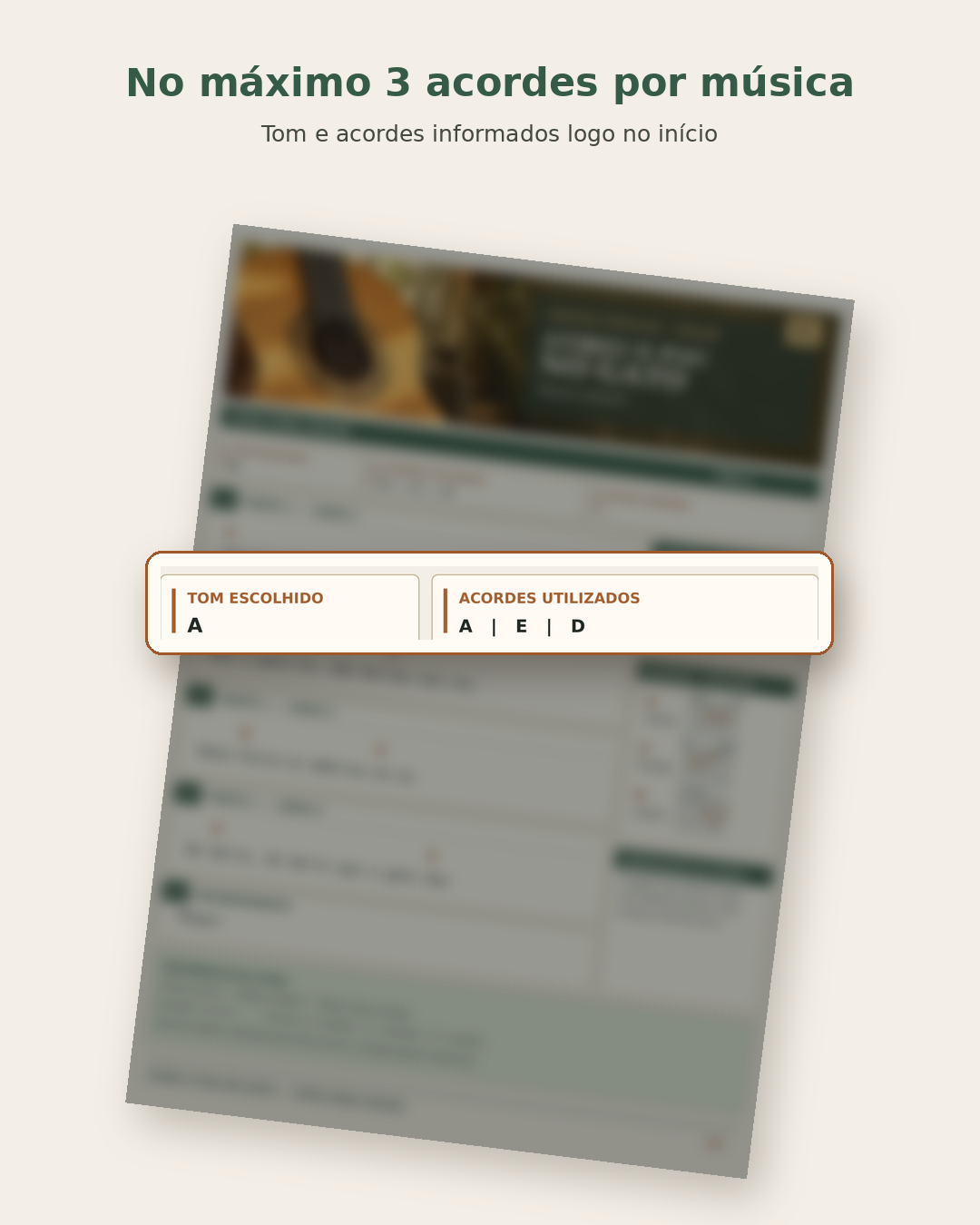Tom e acordes utilizados informados logo no início